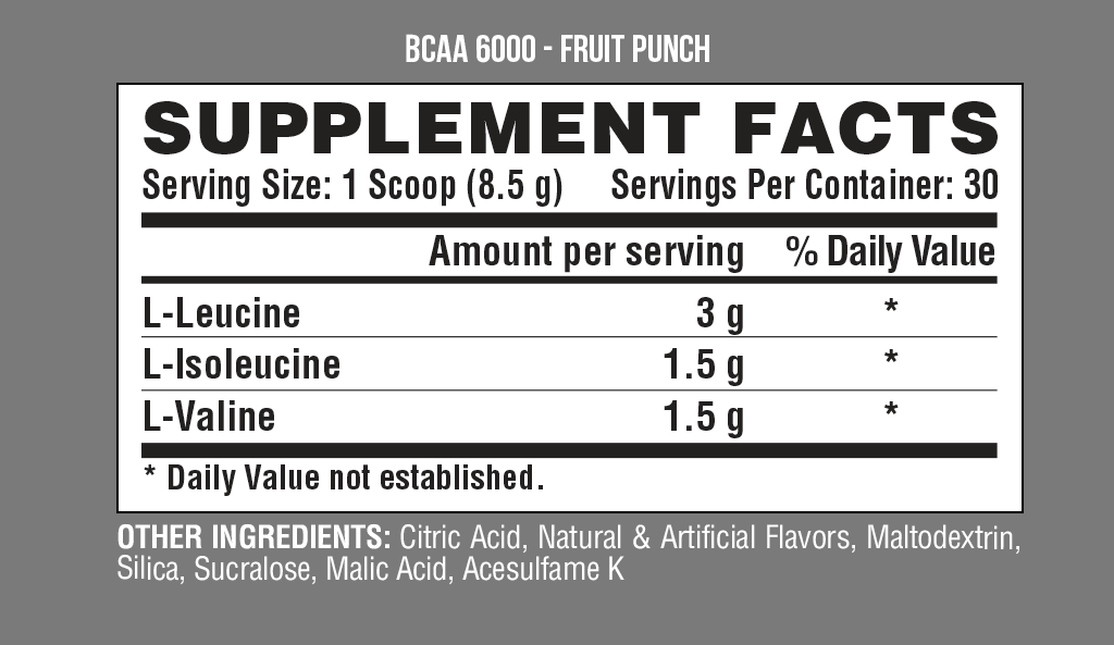 Nutrex Research BCAA 6000 255g フルーツパンチ Fruit Punch