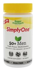 Super Nutrition シンプリーワン 50+ 男性用 トリプルパワー 鉄フリー 90 タブレット