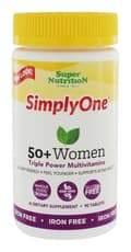 Super Nutrition シンプリーワン 50+ 女性用 トリプルパワー 鉄フリー 90 タブレット