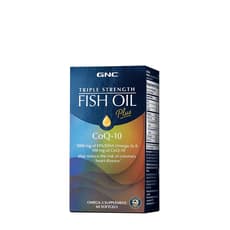GNC Triple Strength Fish Oil Plus CoQ10 60 Softgels