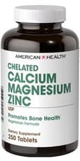 American Health キレート化 カルシウム マグネシウム 亜鉛 250 タブレット
