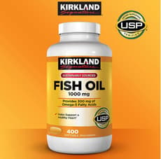 Kirkland Signature 濃縮オメガ3脂肪酸 ナチュラルフィッシュオイル 1,000 mg 400 ソフトジェル 