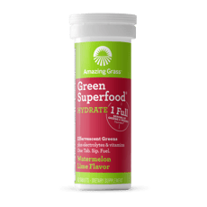 Amazing Grass グリーンスーパーフード 水分補給 発泡性 スイカライム味 10タブレット