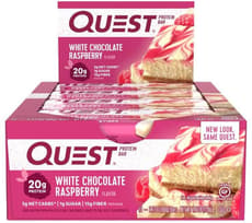 Quest Nutrition クエストバー プロテインバー ホワイトチョコレートラズベリー 12 個入り