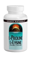 Source Naturals L-プロリン/ L-リジン 275 mg 120 錠