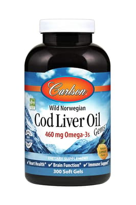 Carlson Labs ノルウェータラ肝油 460 mg 300粒 ソフトジェル