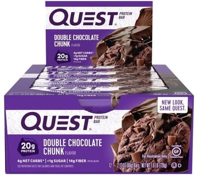 Quest Nutrition クエストバープロテインバー ダブルチョコレートチャンク味 12個入り